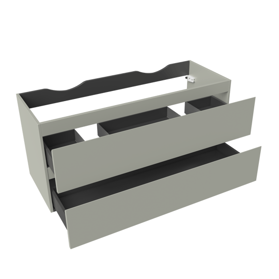 Linie Lado meuble sous-lavabo suspendu 120 x 46 cm Greige 2 tiroirs