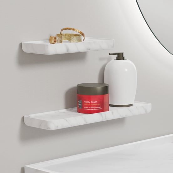 Balmani Tray étagère murale Marbre Carrara 25 x 12 cm