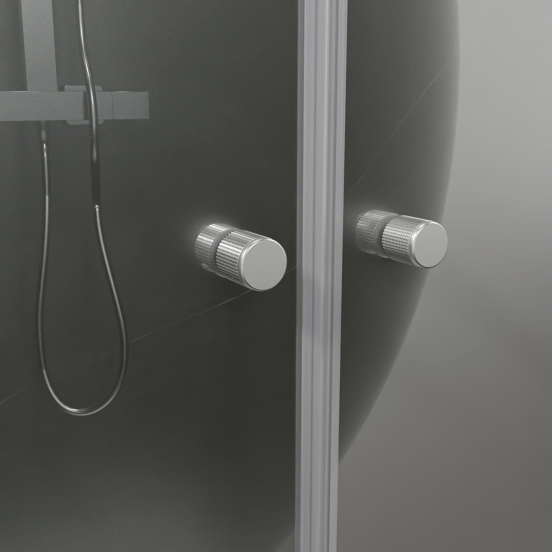 Luca Varess Kuresa douche pendeldeur 100 x 200 cm helder glas glanzend chroom profiel