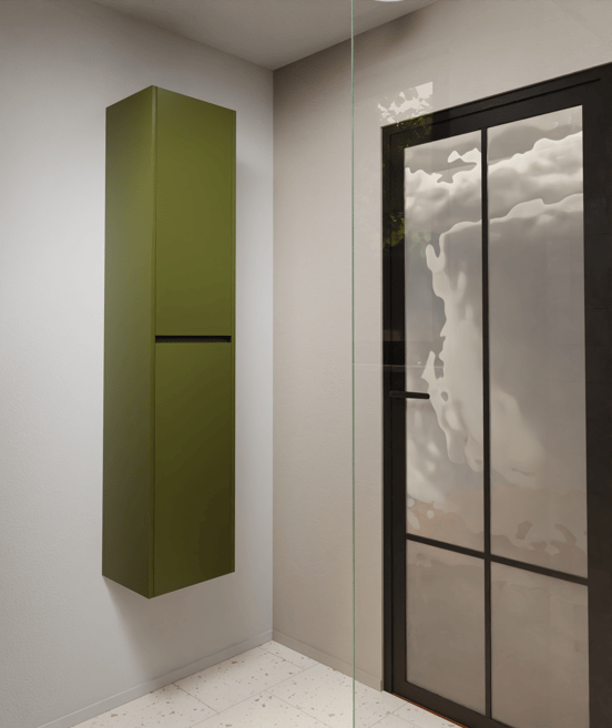 Storke Seda Badhochschrank: Hängend, Olivgrün, 40 x 35 x 170 cm