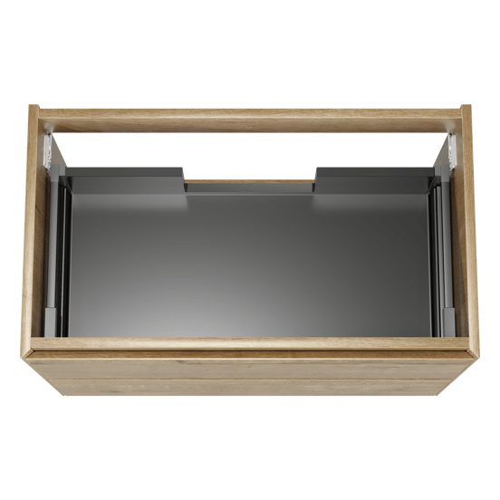 Balmani Mitra Compact zwevend wastafelonderkast 80 x 46 cm ruw eiken 2 lades