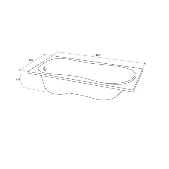 Luca Varess Trasime baignoire encastrable simple 180 x 80 cm acrylique Blanc Brillant
