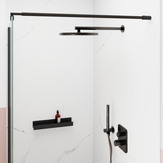 Blaufoss Nola 300 Tête de douche rond 30 cmavec support mural Brushed GunMetal