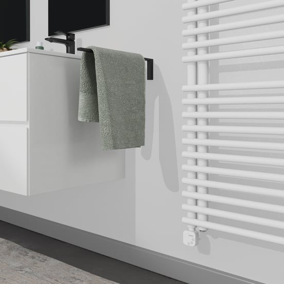 Vipera Nevada Einzel Handtuchheizkörper 60 x 180 cm Elektrische Heizung Weiß matt Mittelanschluss 800W, inkl. Widerstand 