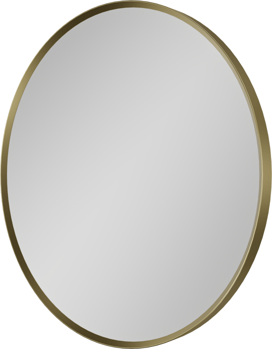 Balmani Auro Gäste-WC Spiegel: Rund, Brushed Champagne Gold, Ø 45 cm