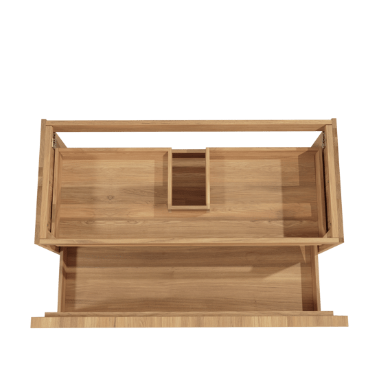 Balmani Forma zwevende wastafelonderkast 120 x 55 cm teak 2 lades vert. sym. groef