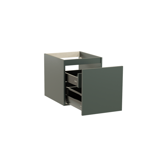 Balmani Sfera hängender Waschbeckenunterschrank: 45 x 55 cm, Forest, 2 Schubladen