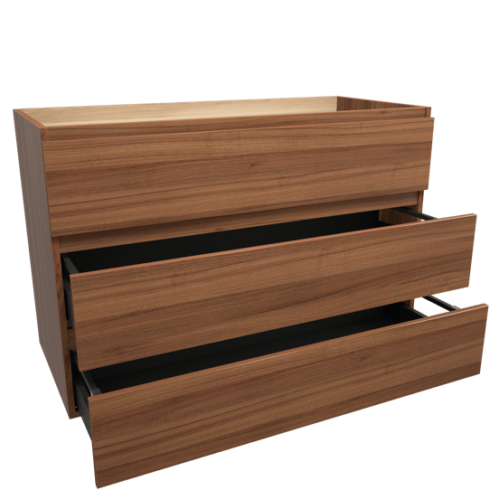 Balmani Lucida meuble sous-lavabo a poser 120 x 55 cm noyer 3 tiroirs