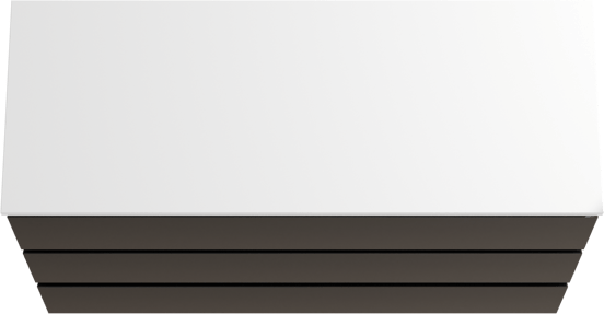 Linie Lado staand badmeubel 120 x 46 cm mat zwart met Lado dubbel wastafelblad in composietmarmer mat wit