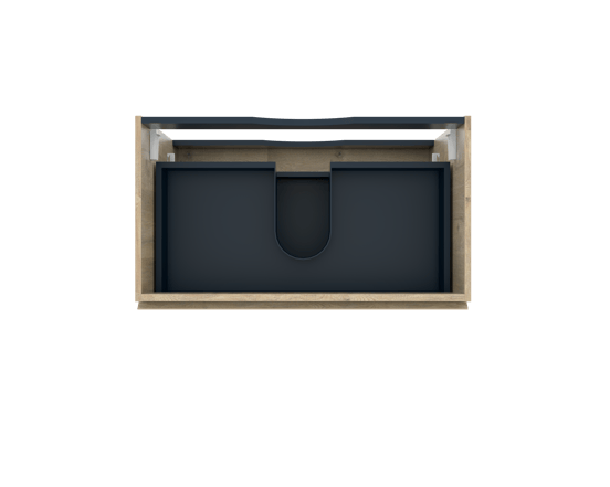 Linie Lado zwevende wastafelonderkast 80 x 46 cm naturel eiken 2 lades