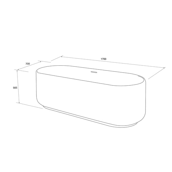 Balmani Scala Soft baignoire ilôt ovale 170 x 70 cm Solid Surface blanc mat