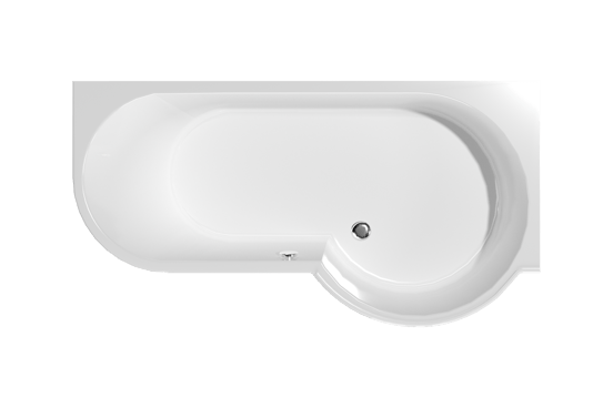 Linie Paulo 1-Personen-Eckbadewanne: rechts, 170 x 90 cm, Acryl, Weiß Glänzend