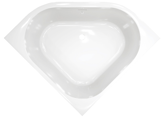 Luca Varess Idol tweepersoons hoekbad links of rechts 135 x 135 cm acryl Glanzend Wit