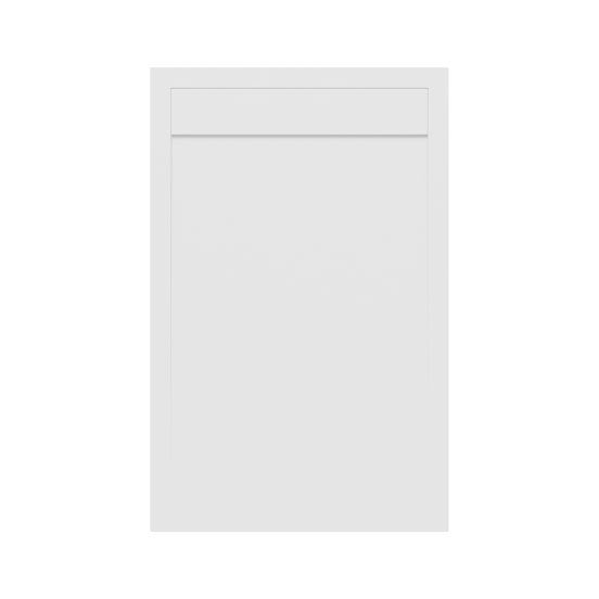 Luca Varess Dandy douchebak 140 x 90 cm composietmarmer mat wit rock structuur