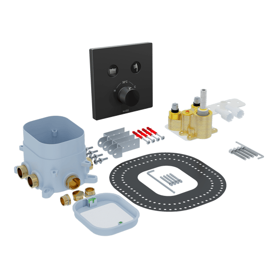 Blaufoss Smartbox Switch-Line thermostat encastrable 2 sorties noir mat incl élément intégré