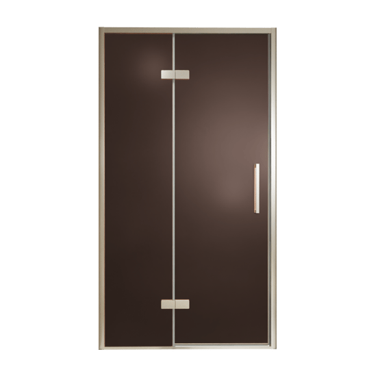 Balmani Senses Design douche draaideur links 120 cm x 210 cm Brons glas, Brushed CoolMetal profielen
