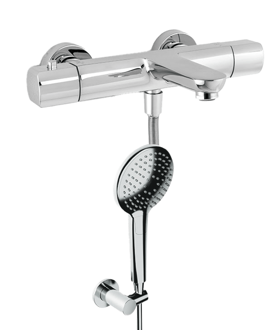 Blaufoss Boris robinet baignoire thermostatique avec set douchette chrome brillant
