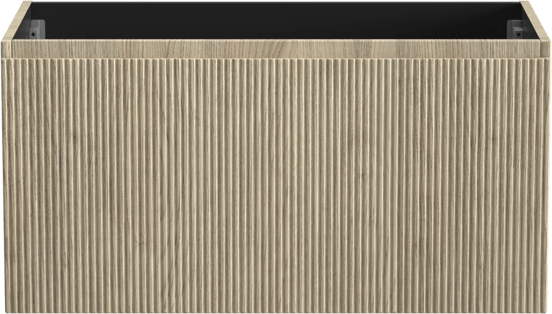 Storke Ribs zwevend wastafelonderkast 95 x 52 cm ruw eiken 2 lades