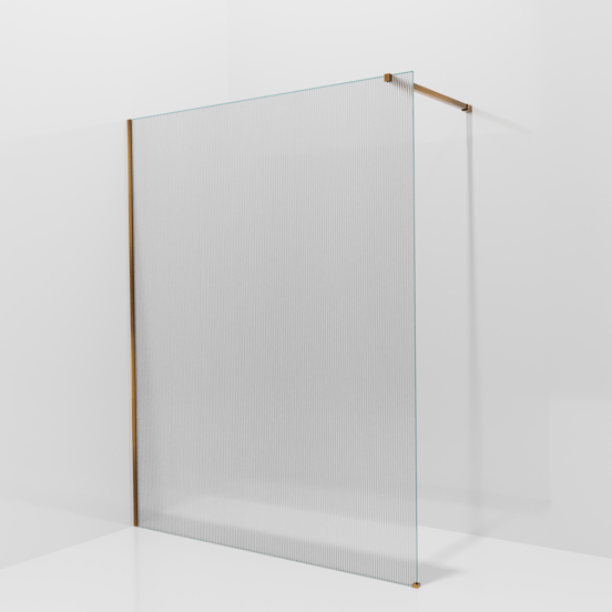 Balmani Modular inloopdouche: 160 x 200 cm, Ribs met coating, Brushed Rosegold profielen