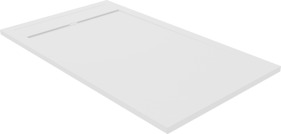 Luca Varess Dandy receveur de douche 140 x 80 cm marbre composite blanc mat  structure rock