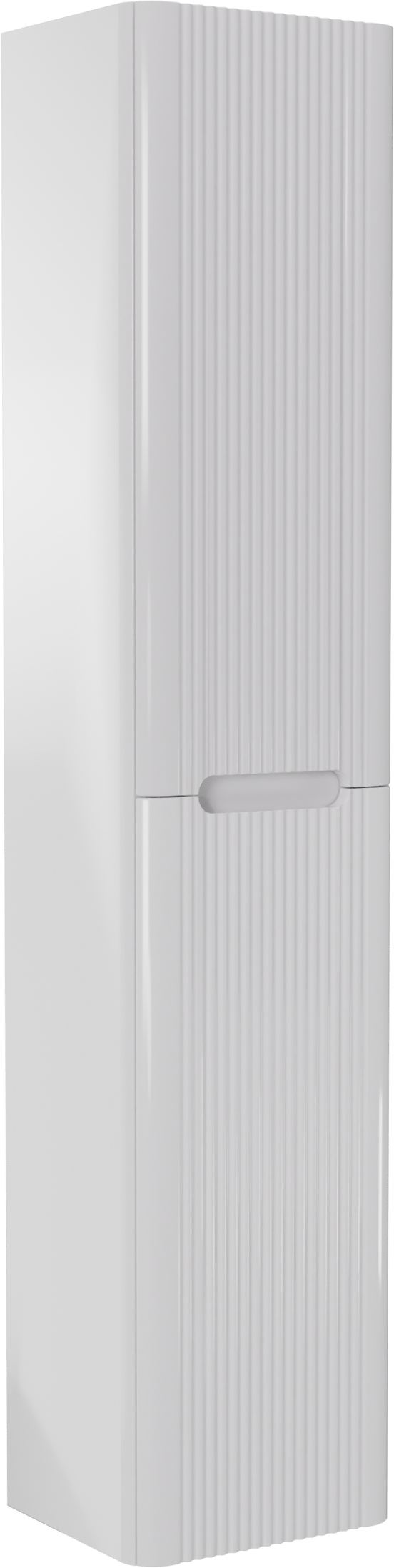 Linie Curvo hängender Hochschrank Weiβ glänzend 35 x 30 x 170 cm, Vert. Sym. Rippe