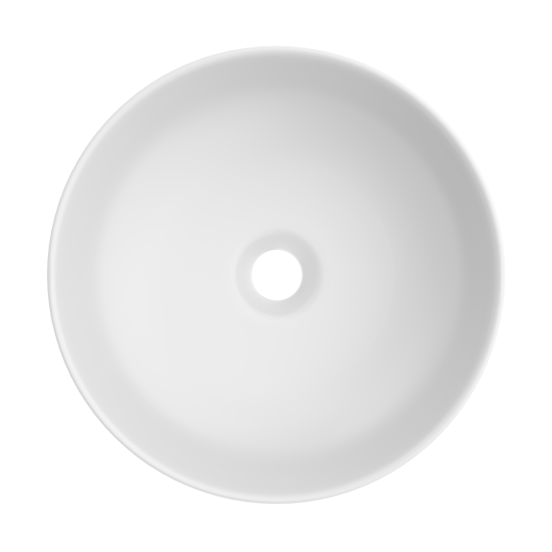 Luca Varess Perla Aufsatzwaschbecken: Weiß matte Keramik, rund, Ø 34 cm