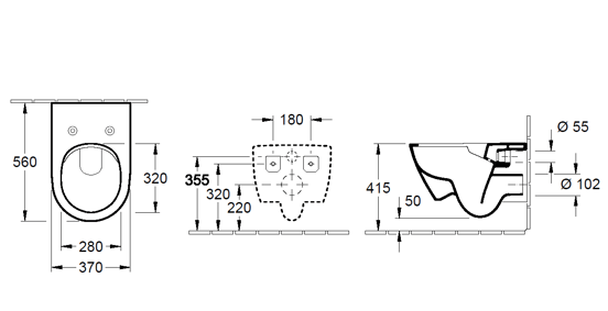 Villeroy & Boch Subway 2.0 wc suspendu blanc brillant sans rebord