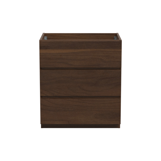 Storke Edge staande wastafelonderkast 75 x 52 cm notenhout 3 lades