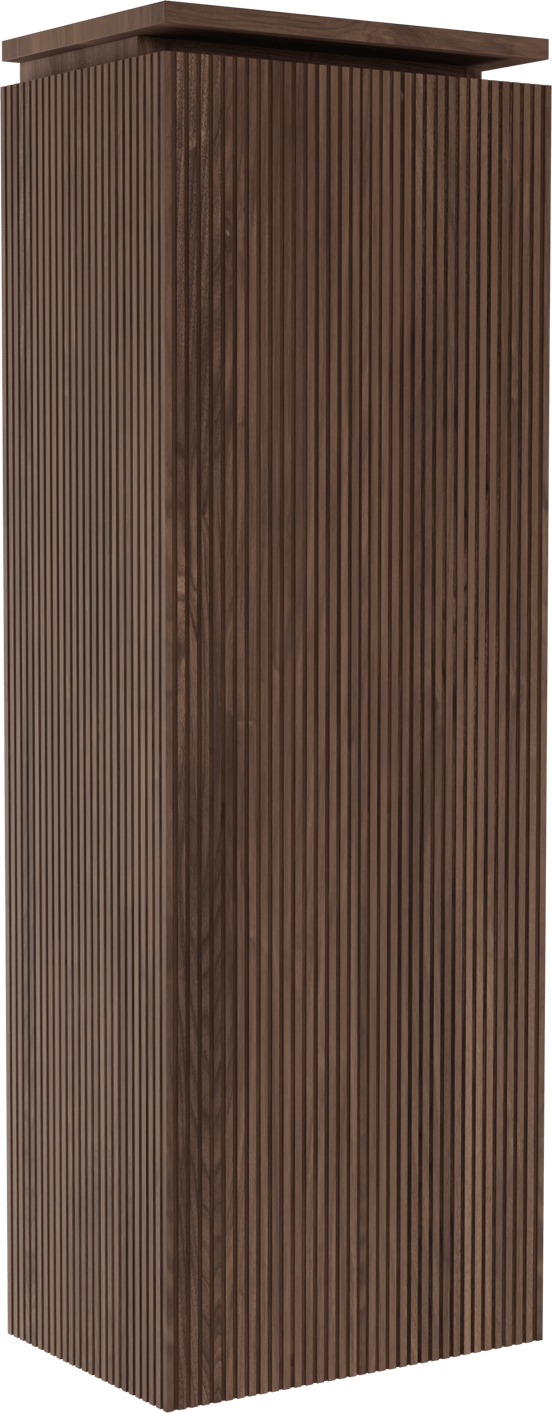 Balmani Eclips Ribs hängender Hochschrank Rechts Amerikanischer Nussbaum 44 x 32 x 130 cm, Vert. Sym. Rippe