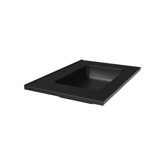 Linie Vano plan simple marbre composite Noir Mat 70 x 46 cm