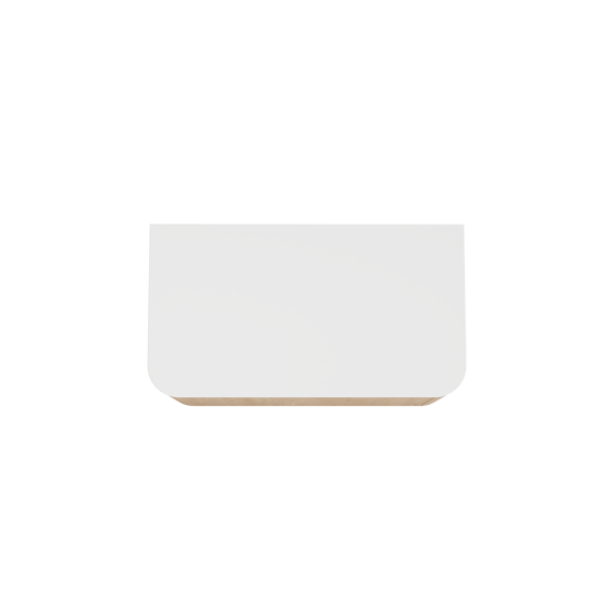 Balmani Moon hängendes Möbelstück Set: 100 x 55 cm, Naturbelassene Eiche, mit Moon Einzel Waschtischplatte, Solid Surface Weiß matt