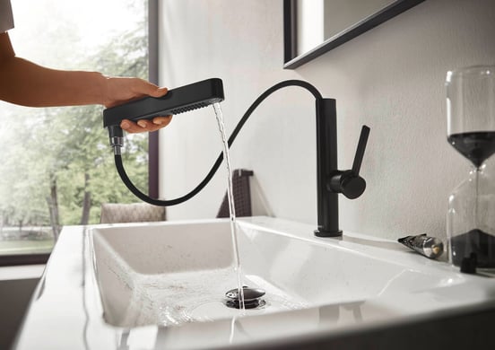 Hansgrohe Finoris 230 robinet de lavabo surélevé Noir Mat