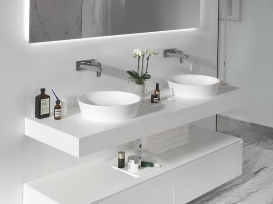 Balmani Mitra Elements meuble sous-vasque suspendu 180 x 50 cm blanc mat 2 tiroirs