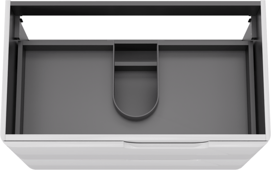 Linie Curvo zwevende wastafelonderkast 80 x 46 cm Hoogglans Wit 2 lades