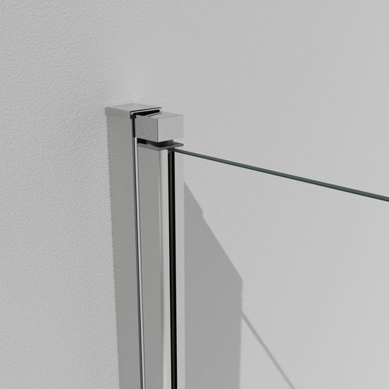 Luca Varess Kuresa dreiteilige zusammenklappbare Badewannenabtrennung 140 cm, Klarglas, Chrom Profil