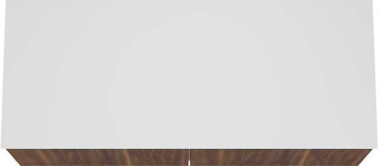 Balmani Sfera zwevend badkamermeubel 135 x 55 cm amerikaanse notelaar met Stretto enkel of dubbel tablet in solid surface mat wit