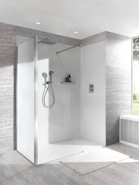 Balmani Piatto douchewandpaneel 160 x 220 cm Solid Surface mat wit