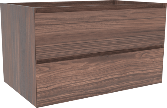 Balmani Mitra meuble sous-lavabo suspendu 90 x 55 cm placage noyer 2 tiroirs