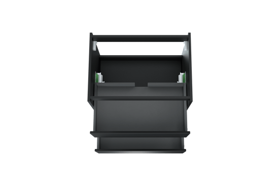 Storke Seda meuble sous-lavabo suspendu 75 x 52 cm Noir Mat 2 tiroirs