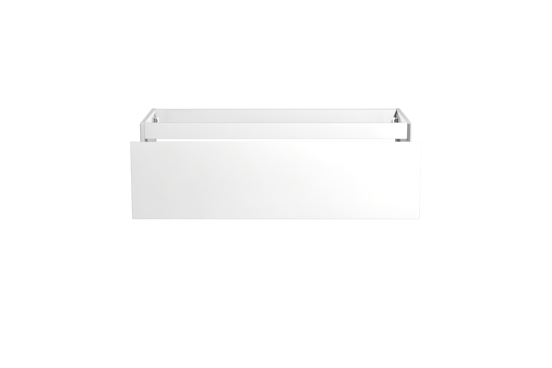 Storke Edge hängender Waschbeckenunterschrank: 120 x 52 cm, Weiß glänzend, 1 Schublade