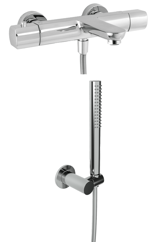 Blaufoss Boris thermostatische kraan muurmontage opbouw badkraan glanzend chroom