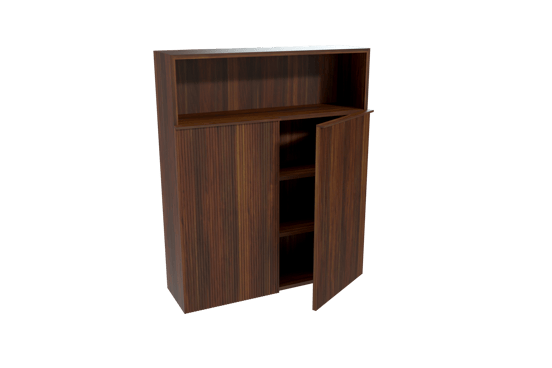 Balmani Forma zwevende badkamerkast Amerikaans notenhout 100 x 30 x 120 cm vert. sym. groef