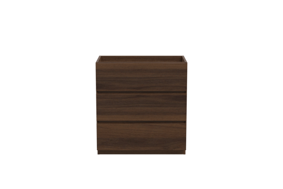 Storke Edge meuble sous-vasque a poser 80 x 46 cm noyer 3 tiroirs