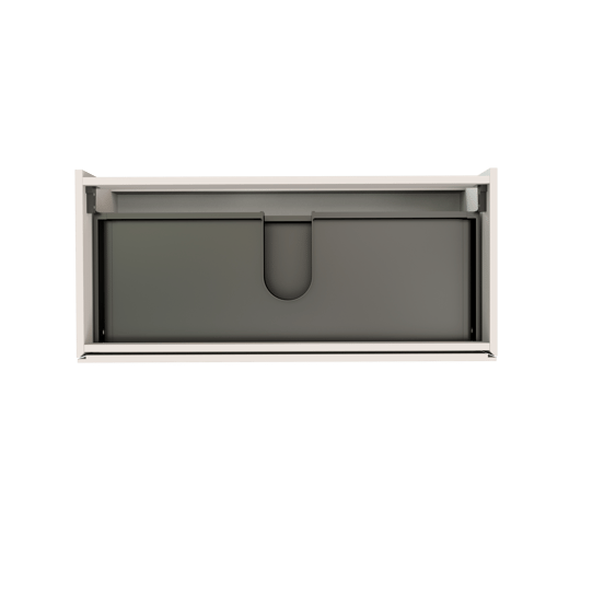 Storke Edge hängender Waschbeckenunterschrank: 100 x 46 cm, Weiß matt, 2 Schubladen