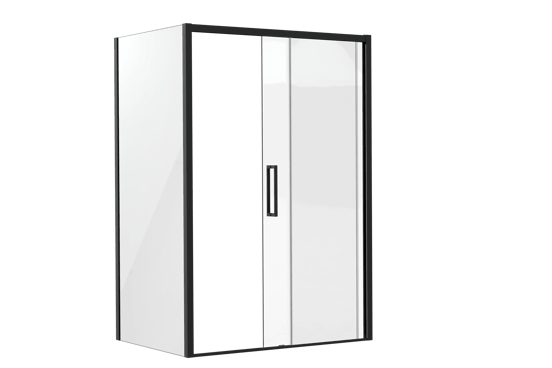 Luca Varess Senses douchehoek met schuifdeur 140x100cm mat zwart