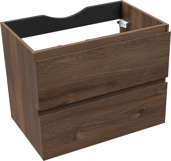 Linie Lado zwevende wastafelonderkast 70 x 46 cm bruine eik 2 lades