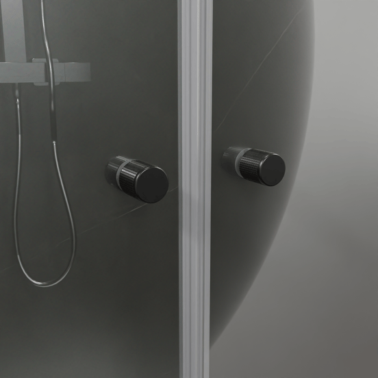 Luca Varess Kuresa porte battante 90 x 200 cm verre transparent profil noir mat