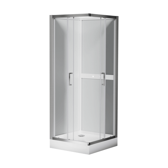 Luca Varess Talan cabine de douche avec portes coulissantes 80 x 80 cm verre transparent profil chrome mat