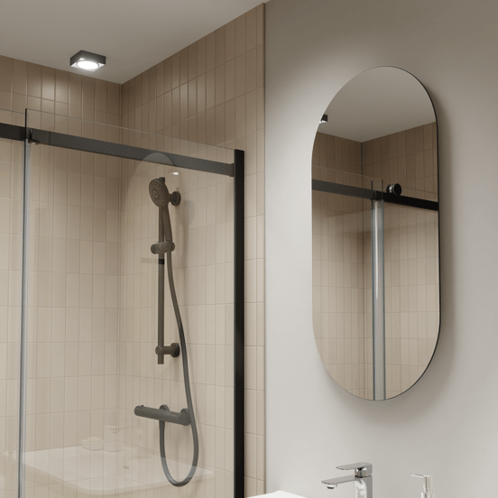 Blaufoss Bodan Duschstange 70 cm mit Brausekopf 11 cm, 3 Strahlarten, Schwarz matt