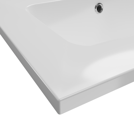 Storke Diva enkele wastafel glanzend wit composiet 45 x 35 cm